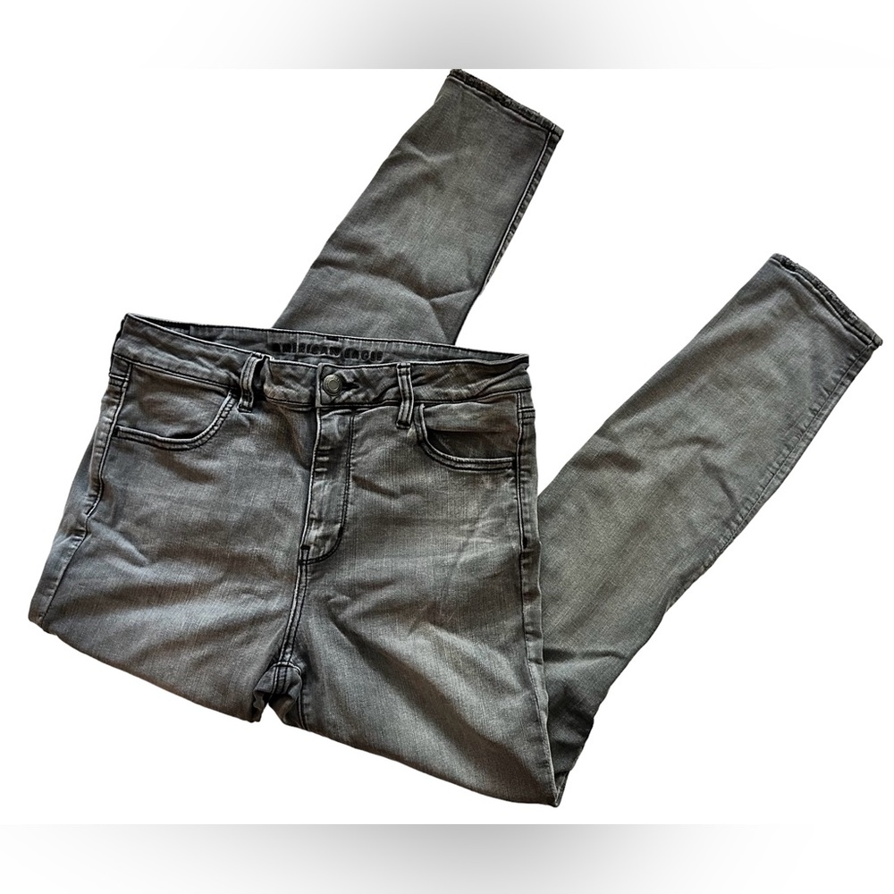 American Eagle Super Stretch Hi-Rise Jegging Distressed Denim Grey Size 14